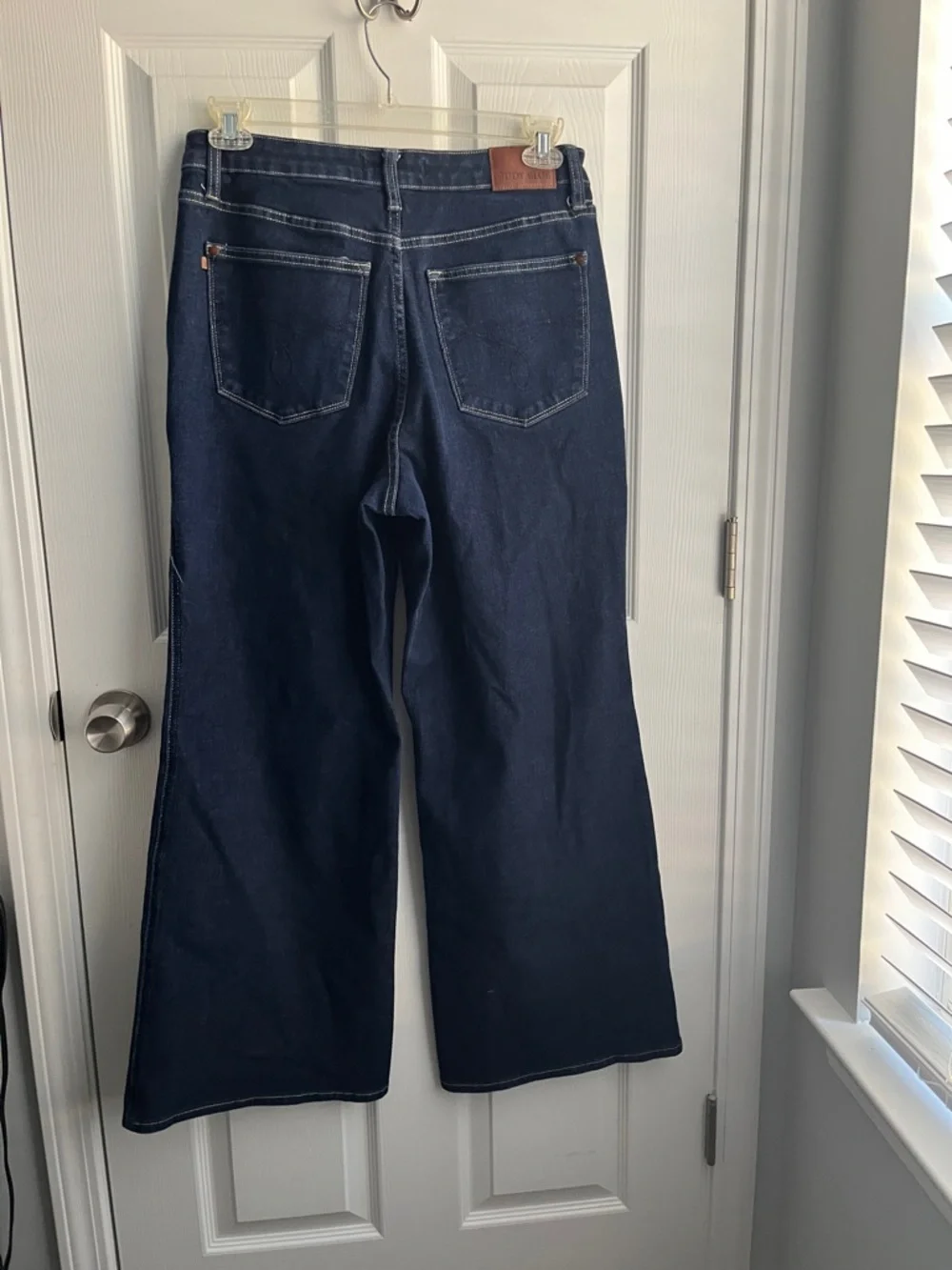 Judy Blue Woman’s Spandex Relaxed Dark Blue Denim Jeans Wide Leg Size 14W - Picture 2 of 11